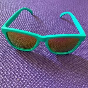 Stylish and Fun goodr Sunglasses in Turquoise  w/White and Pink Accents
